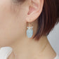 Aquamarine Nugget and Pearl Cluster Hook Earrings