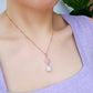 Lavender Jade with Snow Pendant Necklace