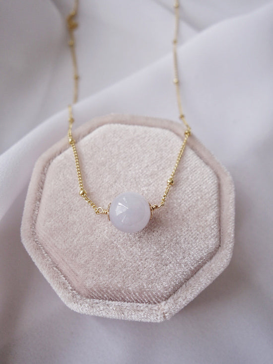 Floating Lavender Jade Necklace - Ball Chain