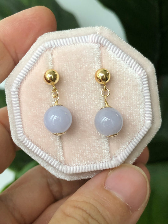 Lavender Jade with Classic Stud Earrings