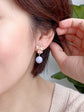 Triple Flower Ear Studs with Blue Lace Agate Bead