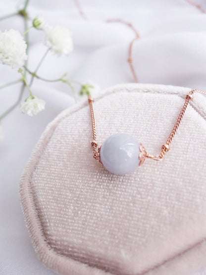 Floating Lavender Jade Necklace - Ball Chain