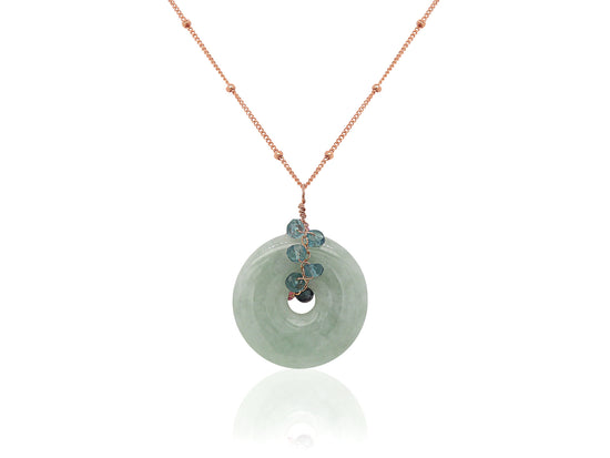 Jade with Dual-tone Tourmaline Vine Necklace